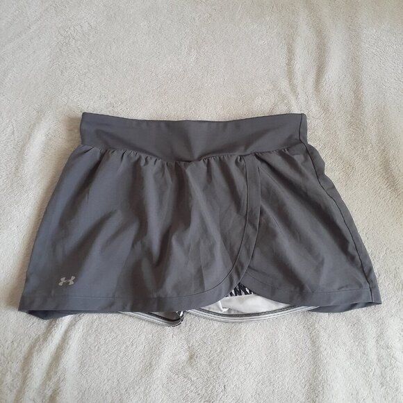 Under Armour Women's Size Medium Heat Geat Dark Gray Athletic Sporty Skort - Picture 2 of 13